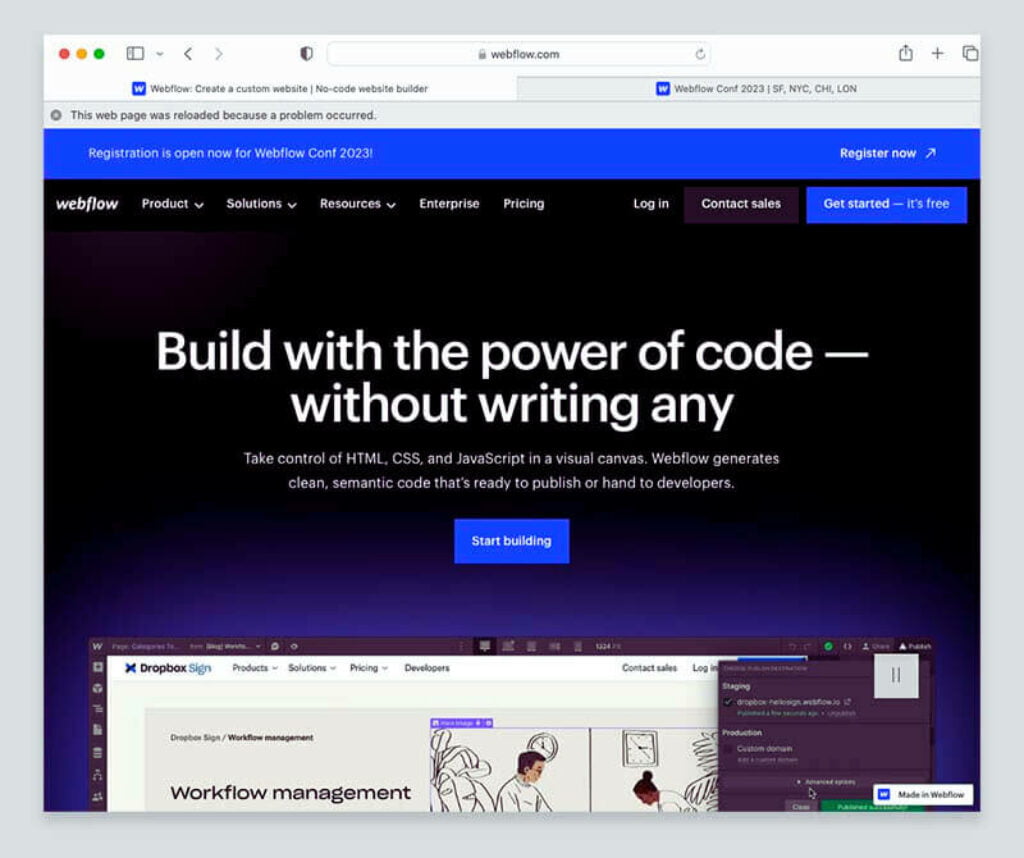 webflow home